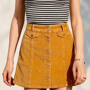 BDG corduroy button down skirt